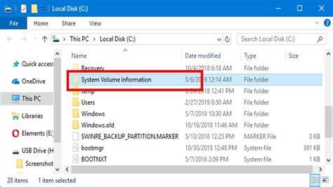 Ukryte miejsce: System Volume Information
