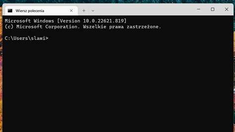 Wygląd okna wiersza poleceń Windows