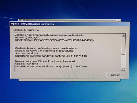 mapa opcji zaawansowanego uruchamiania Windows 7