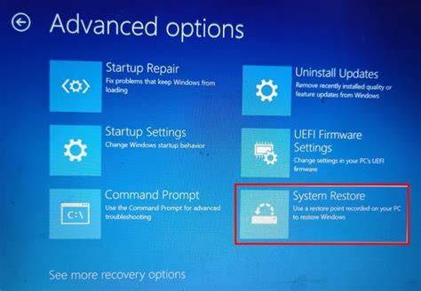 Menu rozruchu Windows z Recovery