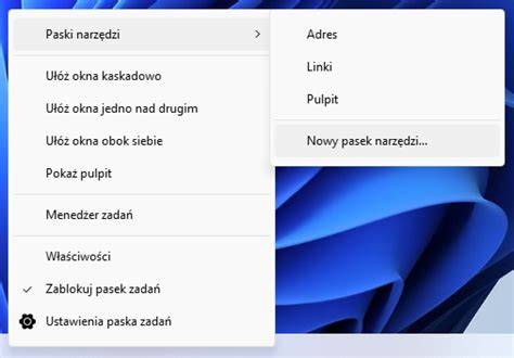 pasek szybkiego uruchamiania z folderami