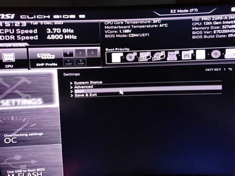 ustawienia bootowania UEFI laptop