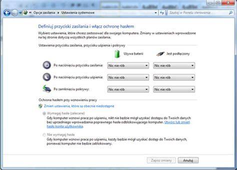 Menu zasilania Windows 7