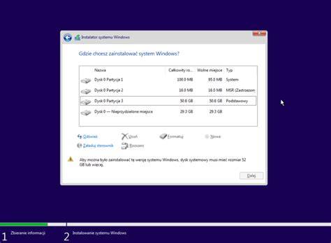 schemat czystej instalacji Windows 10
