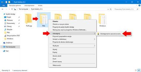 udostępnianie plików w Windows 10