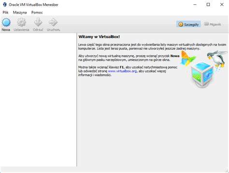 Instalator VirtualBox i przyciski
