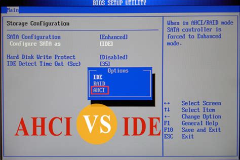 porównanie: AHCI vs IDE w BIOS