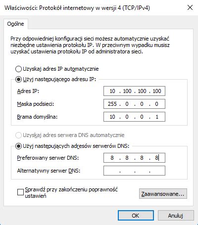 ustawienia DNS Windows: automatycznie i ręcznie
