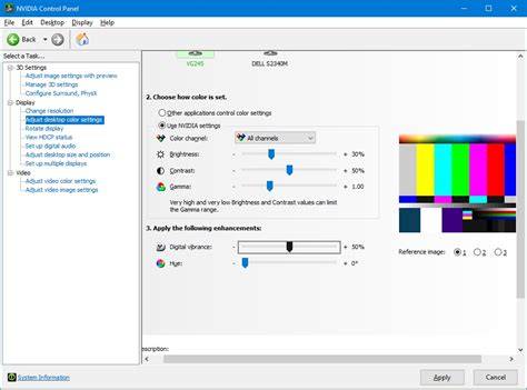 Panel NVIDIA: RGB i Full dynamic range
