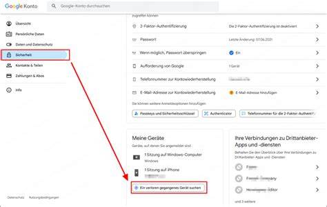 schemat: reset a konto Google