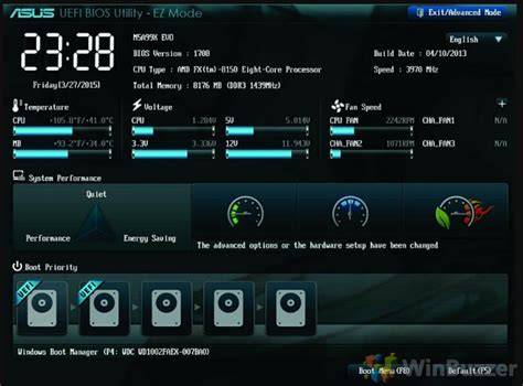 Panel UEFI Advanced z RAM