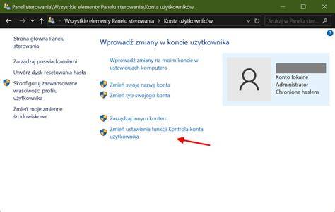 okno ustawień: konta i dostęp